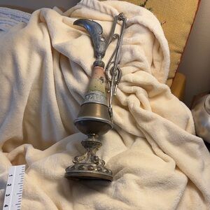 Ornate Vintage-Style Ewer Pitcher - Multicolor Metal Accent